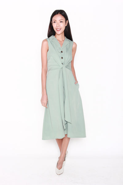 Josephine Tuxedo Style Dress in Mint