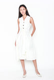 Josephine Tuxedo Style Dress in White