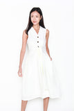 Josephine Tuxedo Style Dress in White