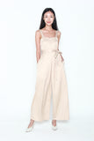 Lola Wide-Legged Jumpsuit in Wheat