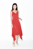 Jeraldine Waterfall Hem Dress in Rose