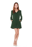 Joanna Long Sleeved Romper in Forest