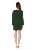 Joanna Long Sleeved Romper in Forest