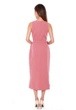 Helen Waterfall Ruffles Dress in Salmon