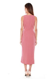 Helen Waterfall Ruffles Dress in Salmon