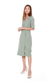Olivia Lapel Collar Dress in Mint