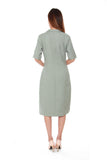 Olivia Lapel Collar Dress in Mint