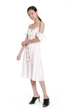 Penelope Cold Shoulder Stripe Dress