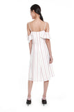 Penelope Cold Shoulder Stripe Dress