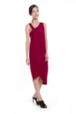 Liv Toga Dress in Magenta