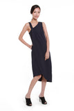 Liv Toga Dress in Navy