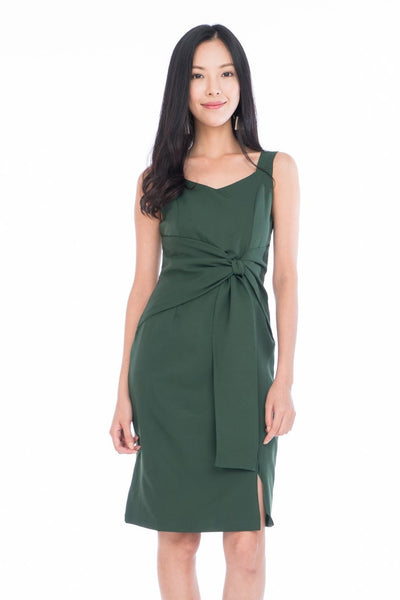 Maia Knot Tie Midi in Forest