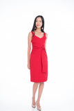 Maia Knot Tie Midi in Red