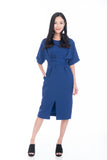 Laini Tie Cross Multiway Wiggle Dress in Blue