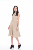 Lillie Mandarin Collar Button Skater in Sand