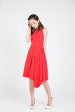Maileen Side Fold Skater In Red