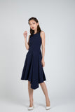 Maileen Side Fold Skater In Navy
