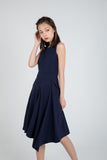 Maileen Side Fold Skater In Navy