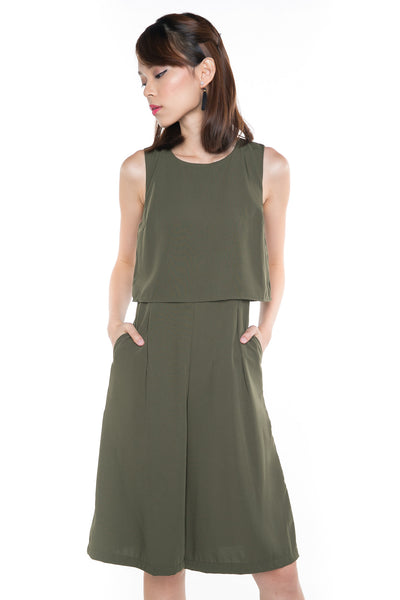 Maegan Crop Top Romper In Olive - Mint Ooak - One-piece, Romper, Mint Ooak Label - 5