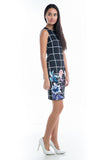 Katie Grid-Print Floral Midi in black - Mint Ooak - Dress - 3