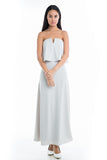 Alicia Ruffle Bustier Maxi in Light Grey - Mint Ooak - Dress - 2
