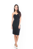 Katie Bustier Midi Dress In black - Mint Ooak - Dress - 1