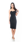 Katie Bustier Midi Dress In black - Mint Ooak - Dress - 2