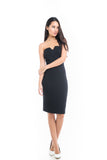 Katie Bustier Midi Dress In black - Mint Ooak - Dress - 4