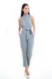 Nellie High-Neck Jumpsuit - Mint Ooak - Jumpsuit, Romper, Grey, high-neck - 3