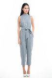 Nellie High-Neck Jumpsuit - Mint Ooak - Jumpsuit, Romper, Grey, high-neck - 5