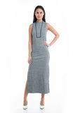 Tya High Neck Knit Maxi in Grey - Mint Ooak - Dress - 2