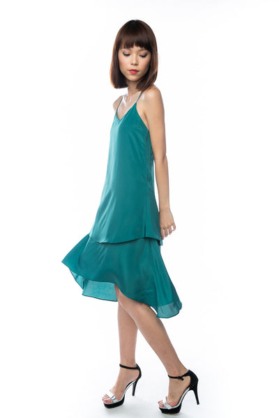 Kane Tiered Free Flow Dress in Green - Mint Ooak - Dress - 1