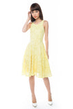 Natellie Cloud Midi Skater in Yellow - Mint Ooak - Dress - 3