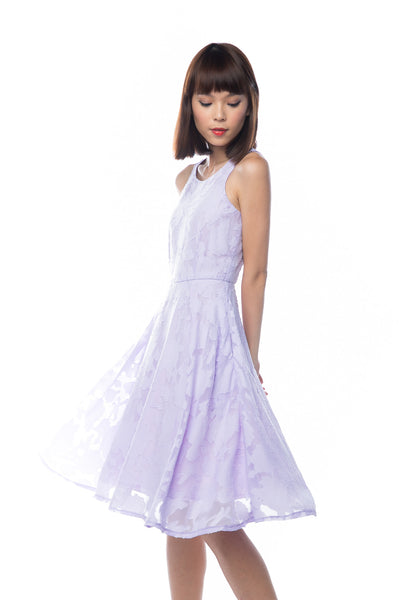 Natellie Cloud Midi Skater in Lilac - Mint Ooak - Dress - 1