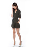 Talor Button Sleeved Romper In Olive - Mint Ooak - Playsuit - 3