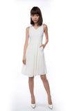 Leah Pine Stripe Full Circle Midi in Cream - Mint Ooak - Dress - 2