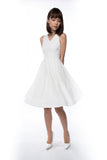 Leah Pine Stripe Full Circle Midi in Cream - Mint Ooak - Dress - 3