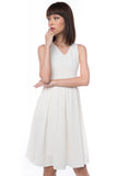 Leah Pine Stripe Full Circle Midi in Cream - Mint Ooak - Dress - 4
