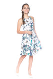 Lowry Cut-in Floral Skater Midi - Mint Ooak - Dress - 2