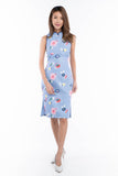 Renne Classic Cheongsam in Blue Abstract