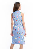 Renne Classic Cheongsam in Blue Abstract