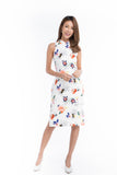 Renne Classic Cheongsam in White Abstract