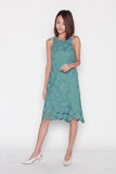 Nadia Crochet Dress in Teal