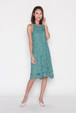 Nadia Crochet Dress in Teal
