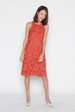 Nadia Crochet Dress in Dark Rust