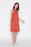 Nadia Crochet Dress in Dark Rust