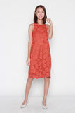 Nadia Crochet Dress in Dark Rust
