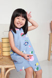 Mini Renne Classic Cheongsam in White Blue