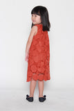 Mini Nadia Crochet Dress in Dark Rust