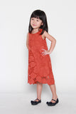 Mini Nadia Crochet Dress in Dark Rust